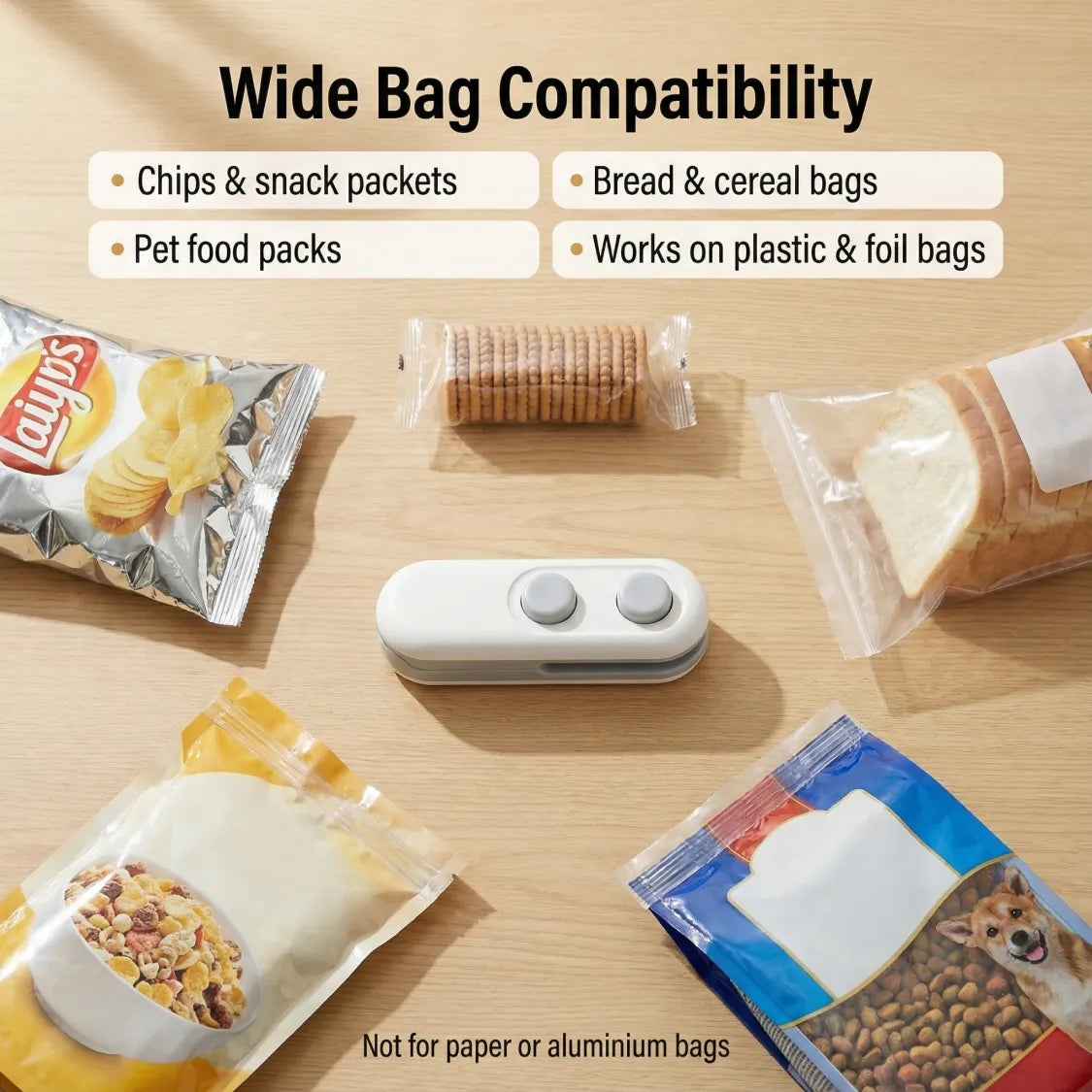  Mini Bag Sealer, 2 in 1 Seal & Cutter Heat Sealers - alternative angle