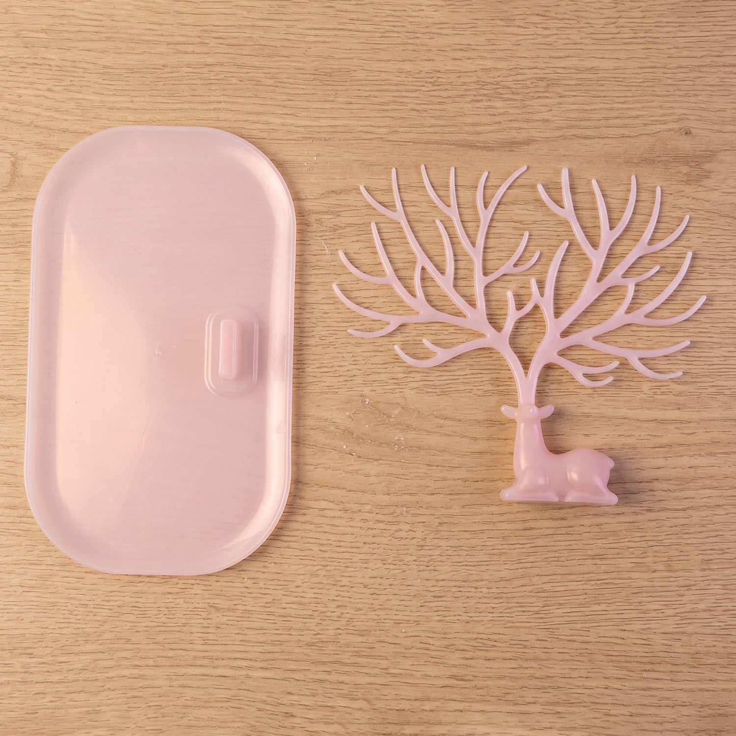 Large pink deer antler stand with earrings India