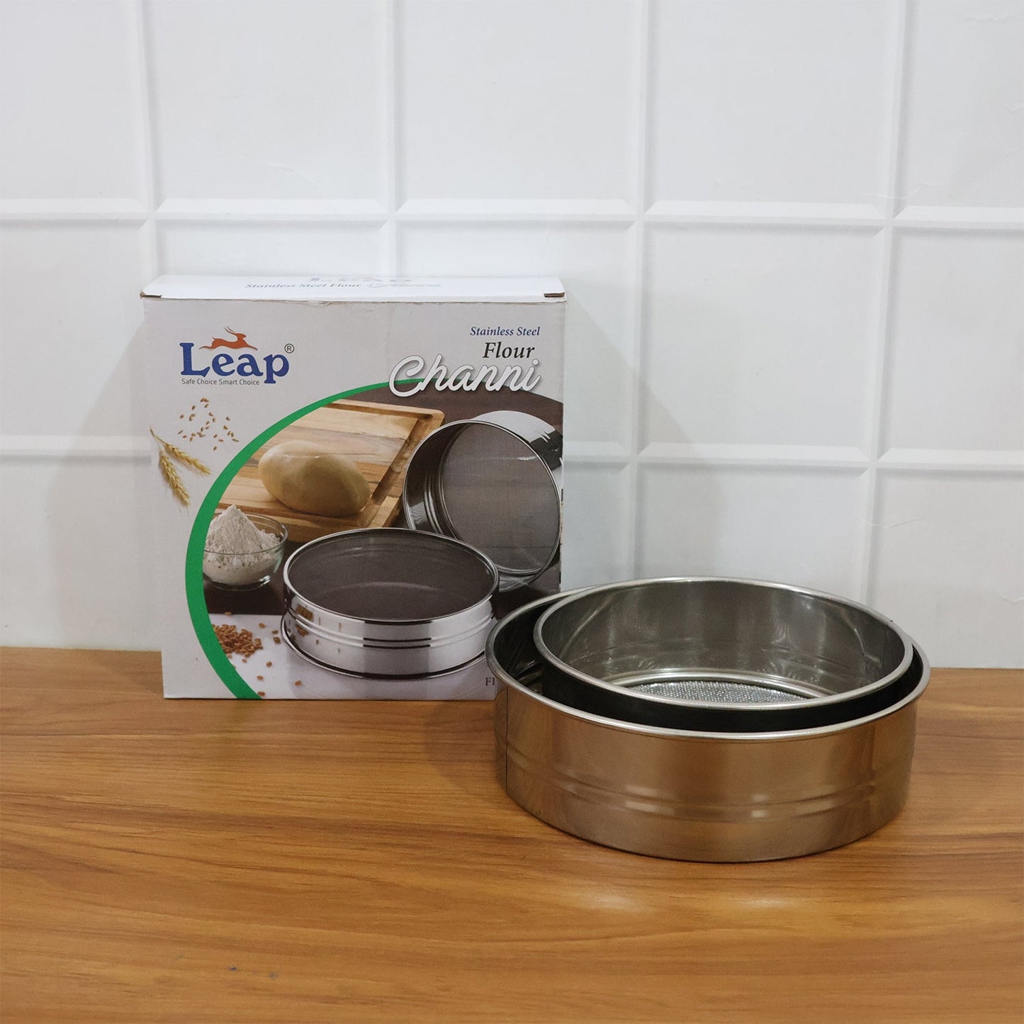 Two-piece stainless steel atta sifter for daily use