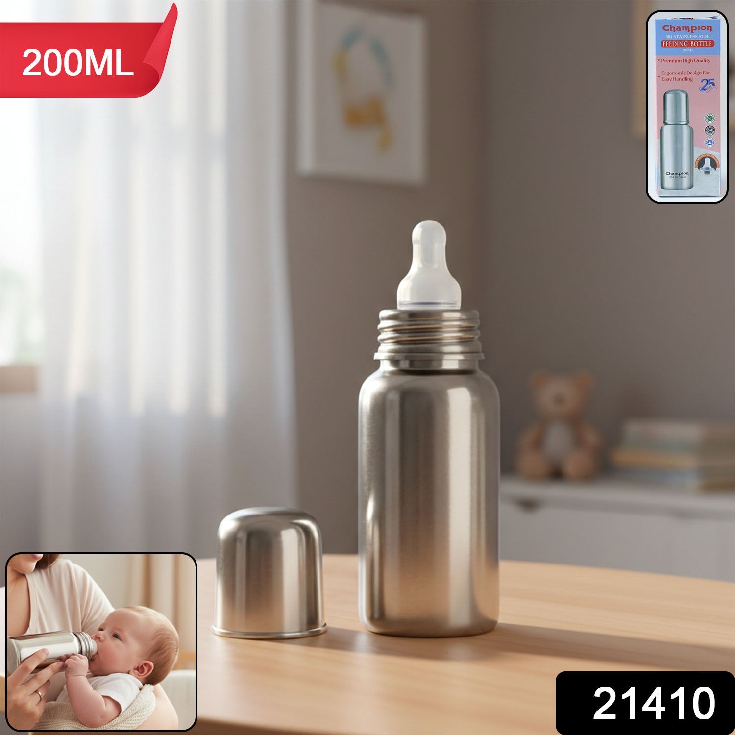 Leakproof steel milk bottle for newborn