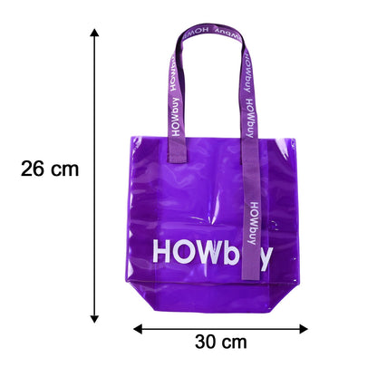 Stylish Transparent Carry Bag with Handle Strap (30x27 Cm)