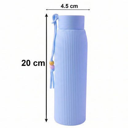 kids reusable glass bottle blue