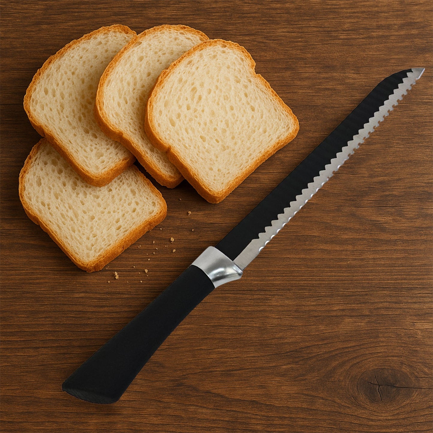 Premium 32 Cm Serrated Bread Knife with Ergonomic Handle, Chhari