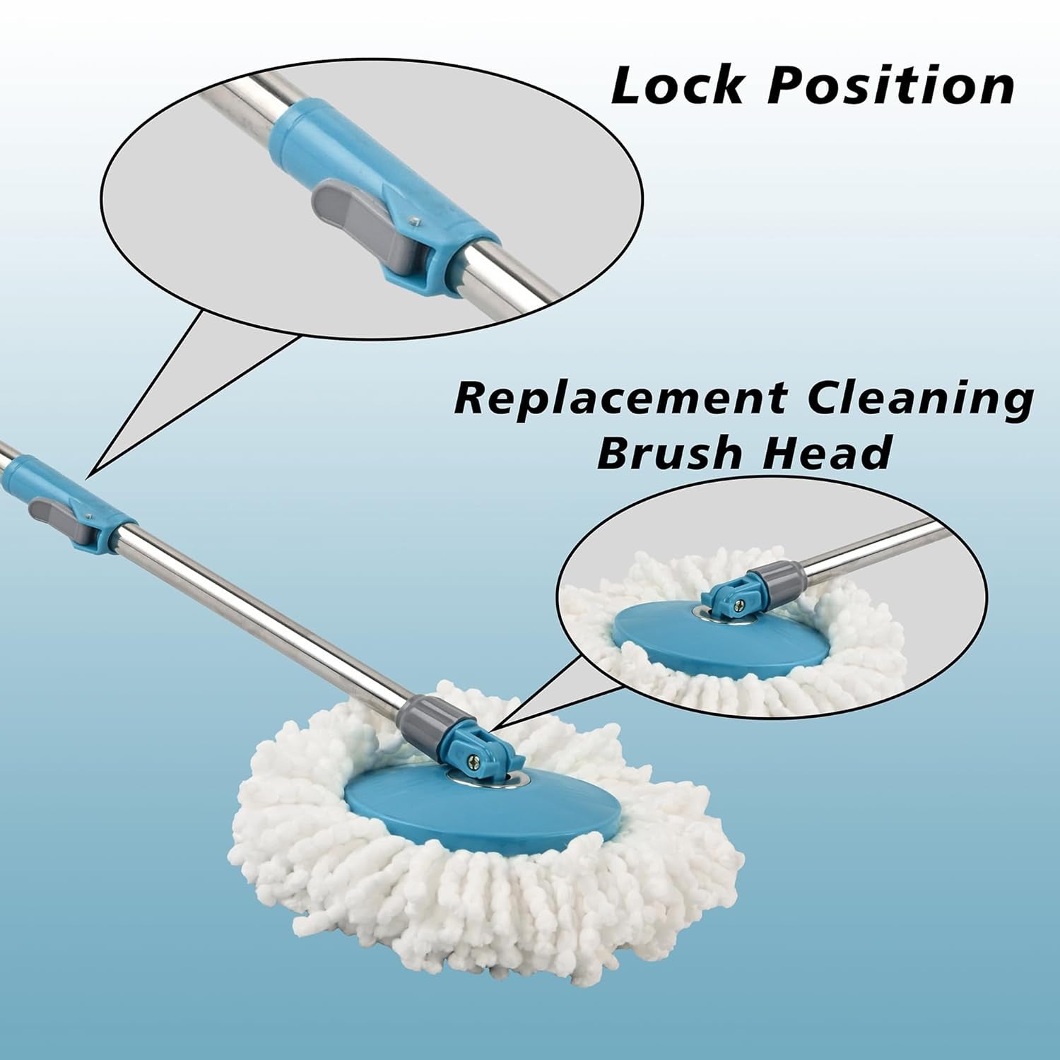 ergonomic handle spin mop bucket for wet cleaning