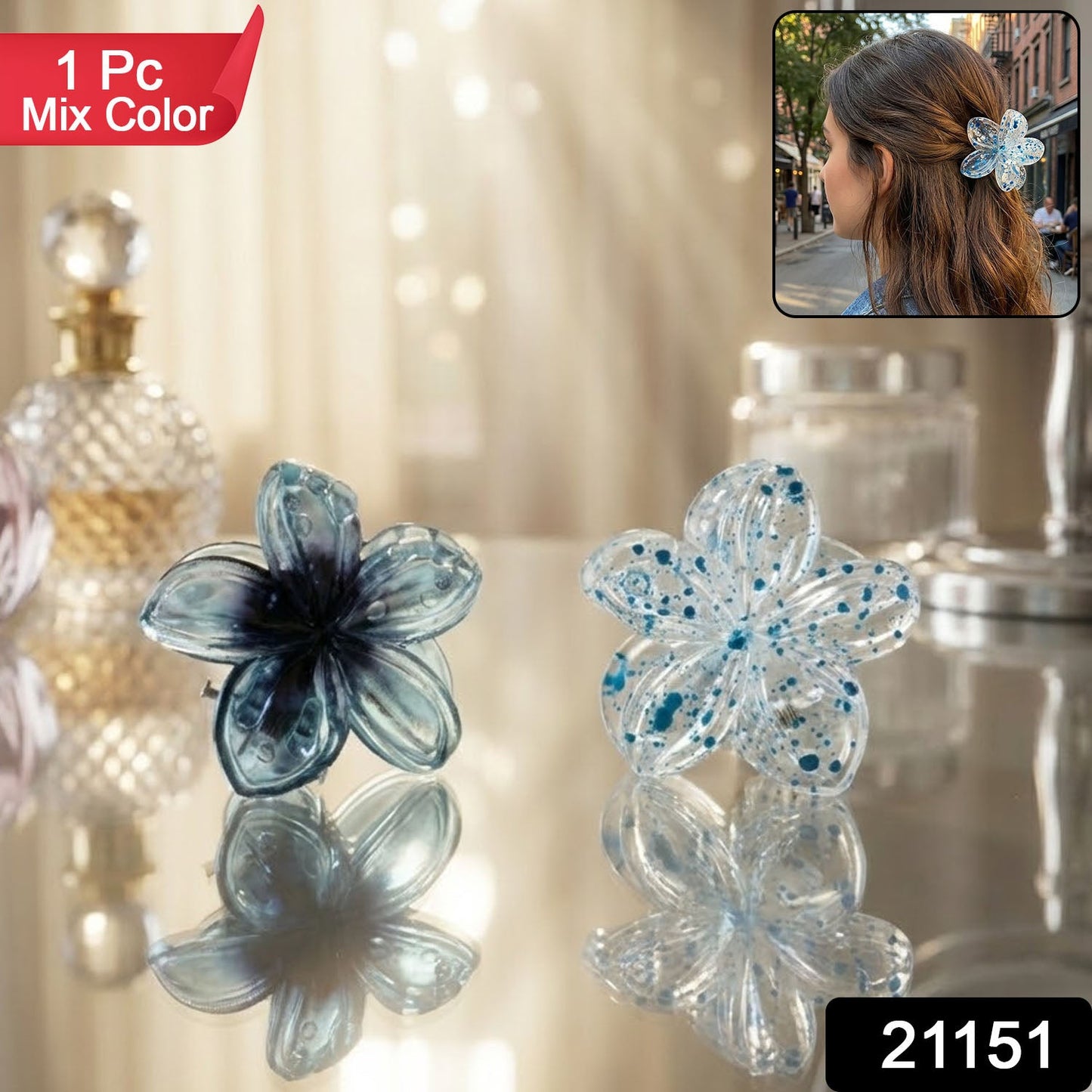 Flower Design Hair Claw Clip