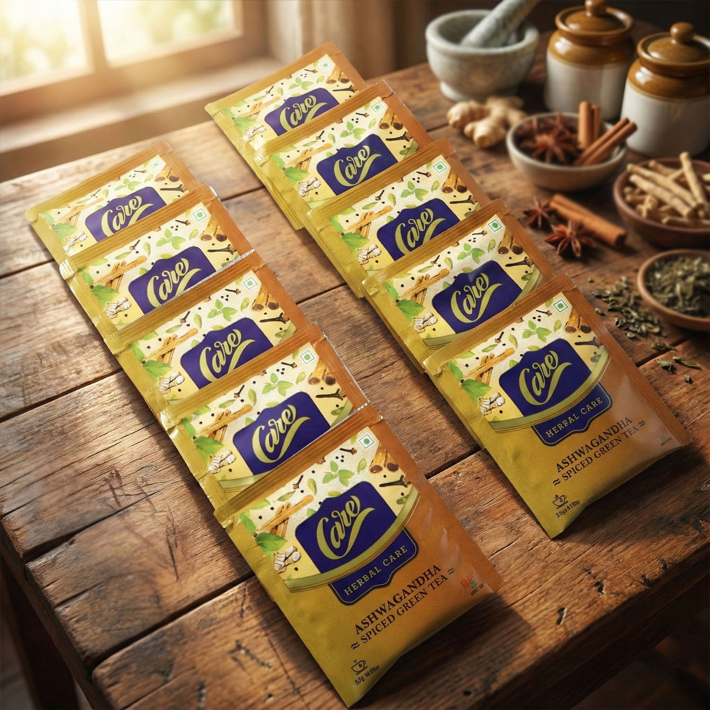 Ashwagandha Spiced Green Tea (25 Gm, 1 Set / 10 Pc Sanchets)