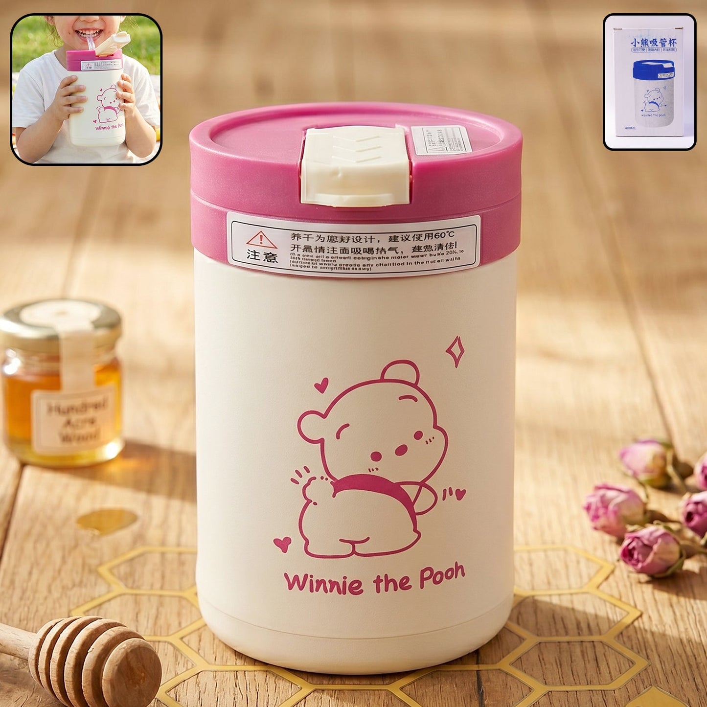 cute pink glass tumbler 400ml