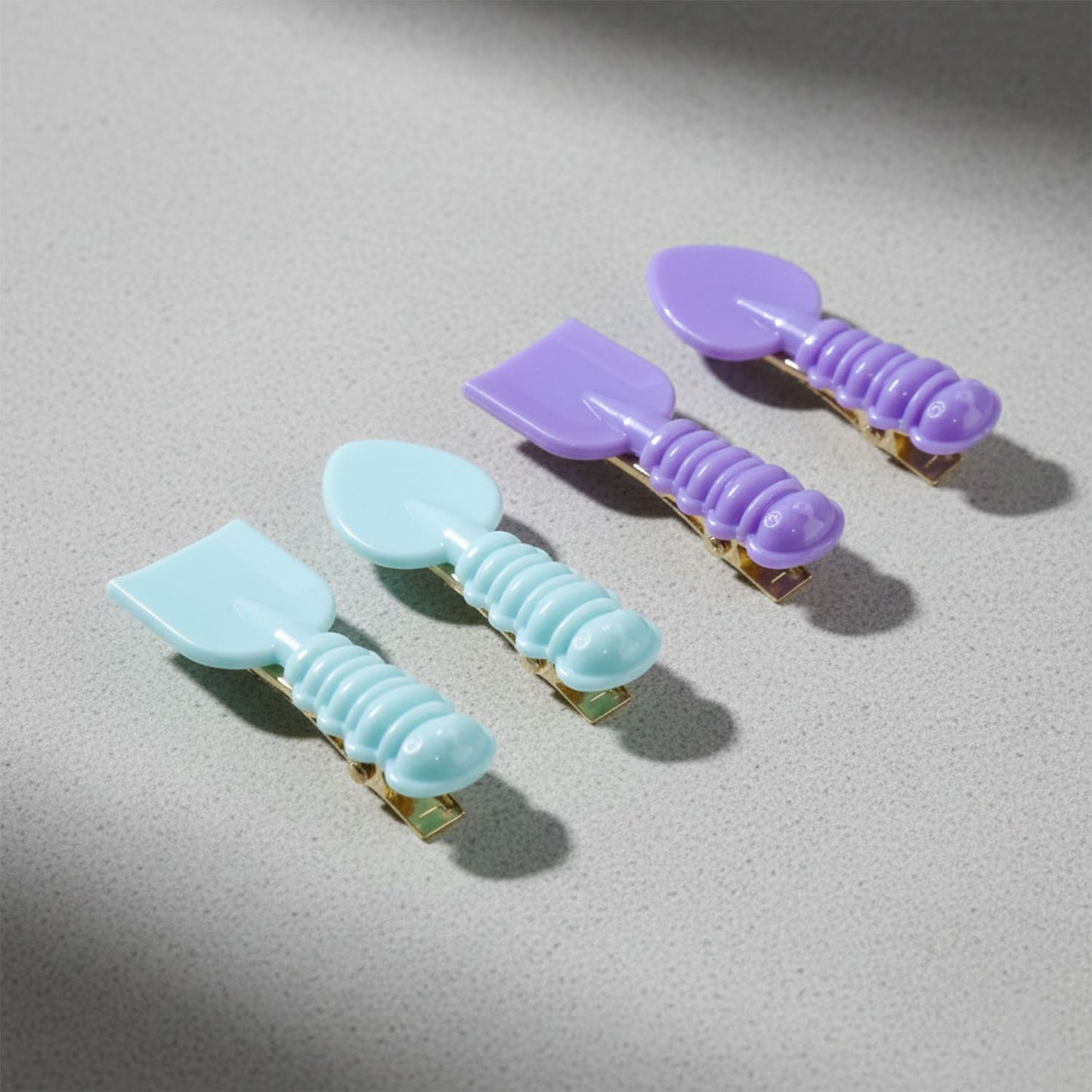 Cute Spoon & Spatula Shape Decorative Hair Clip Set (4 Pc)