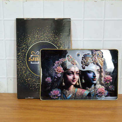 Premium Decorative Radha Krishna Wall Painting Frame 45x30 Cm (1 Pc)