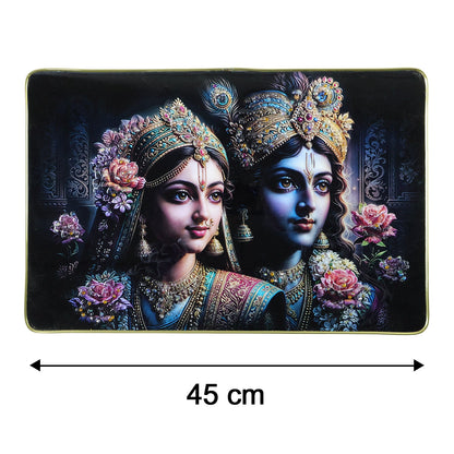 Premium Decorative Radha Krishna Wall Painting Frame 45x30 Cm (1 Pc)