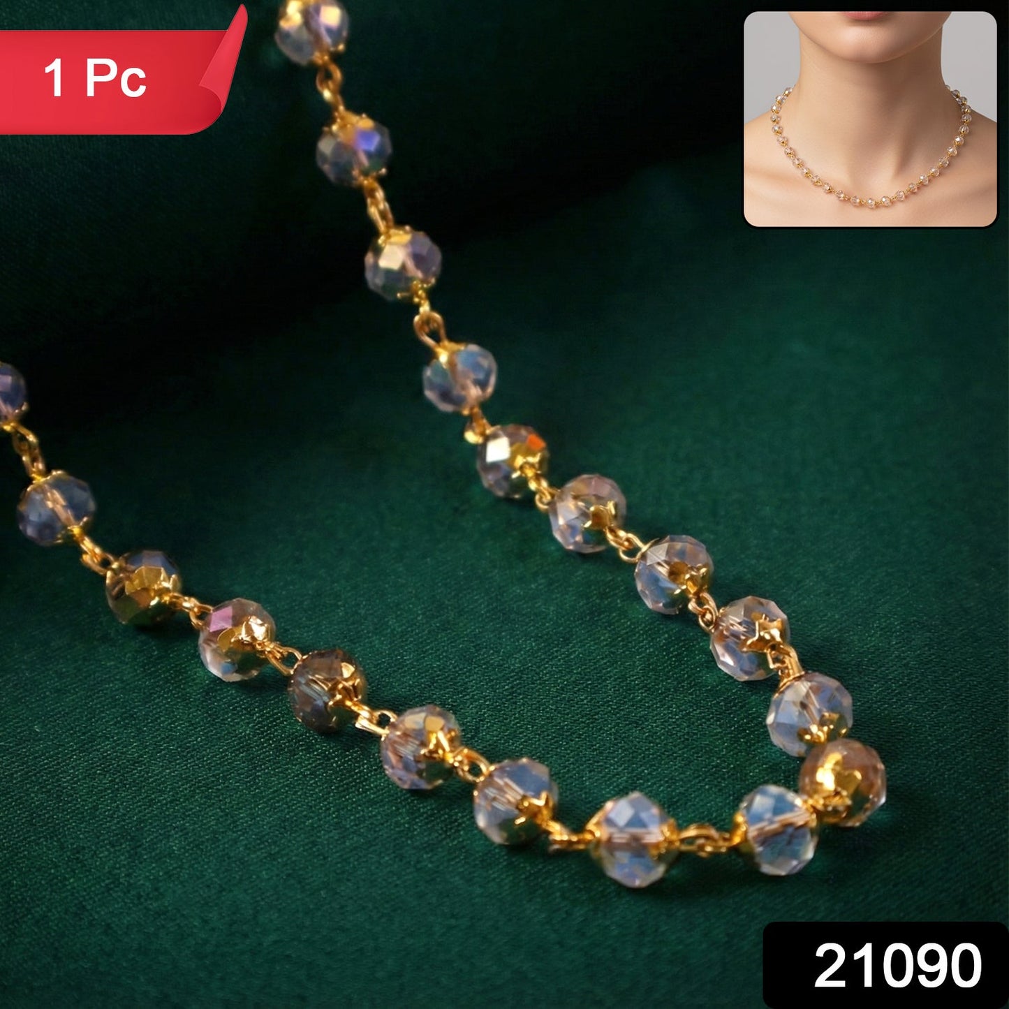 Crystal beaded necklace
