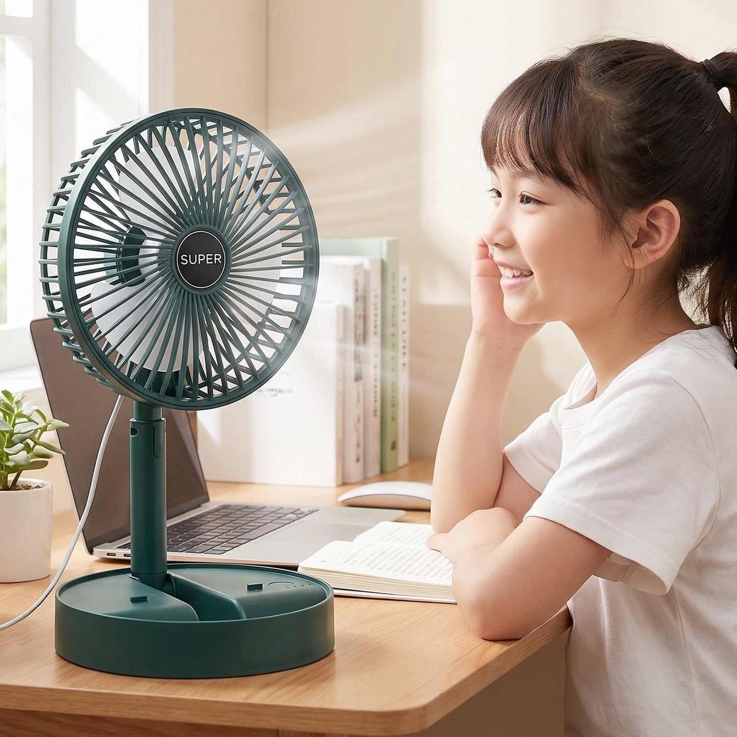 Portable Handheld Fan Rechargeable Mini USB Fan (1 Pc)