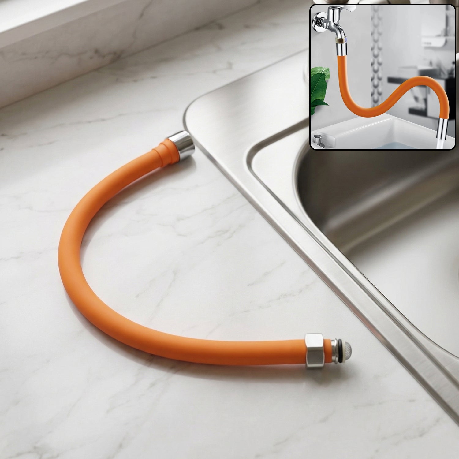 Flexible tap extender pipe