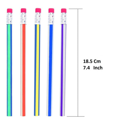 7-Piece Multicolored Swirl Design Pencils Set with Eraser