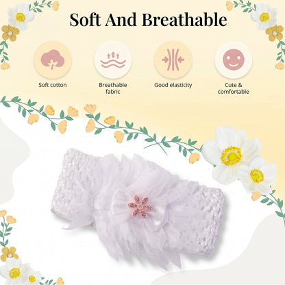 Cute Soft Elastic Floral Baby Headband Stylish Stretchable Hair Band (1 Pc)