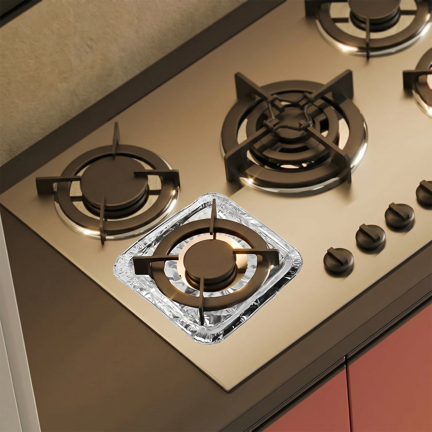 Aluminium Gas Stove Protector Covers (10 Pc, 23x23 cm)