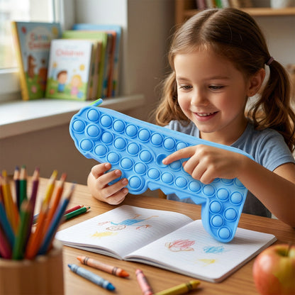 Cartoon Crocodile Shape Pop It Pencil Pouch (1 Pc)