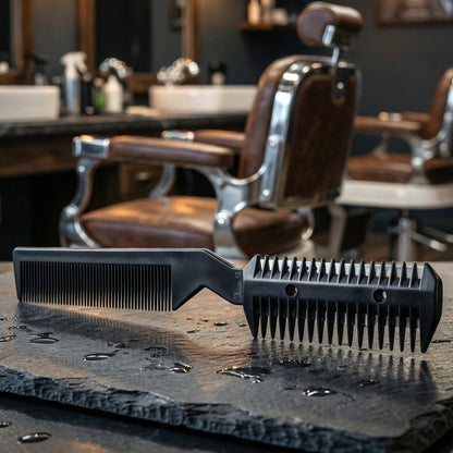 2 in 1 Double-Sided Hair Cutting Comb with Razor Blade (1 Pc)