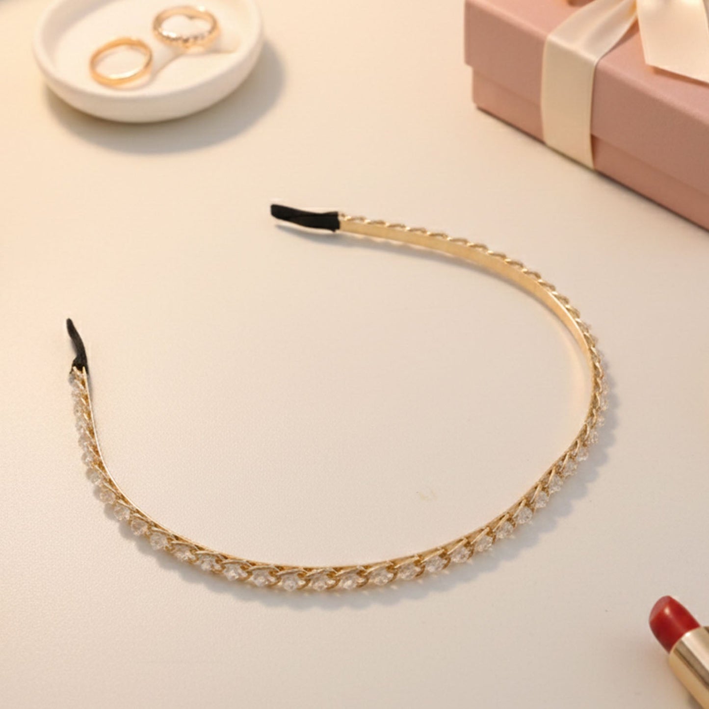 Trendy metal crystal hair band