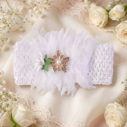 Cute Soft Elastic Floral Baby Headband Stylish Stretchable Hair Band (1 Pc)