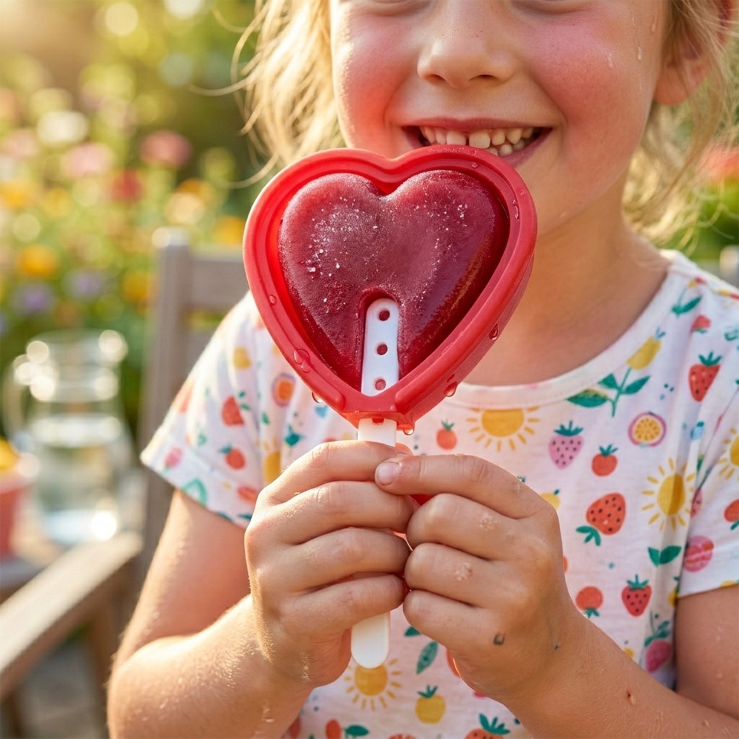 silicone heart popsicle mold set