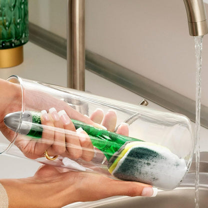 soap fill dish brush