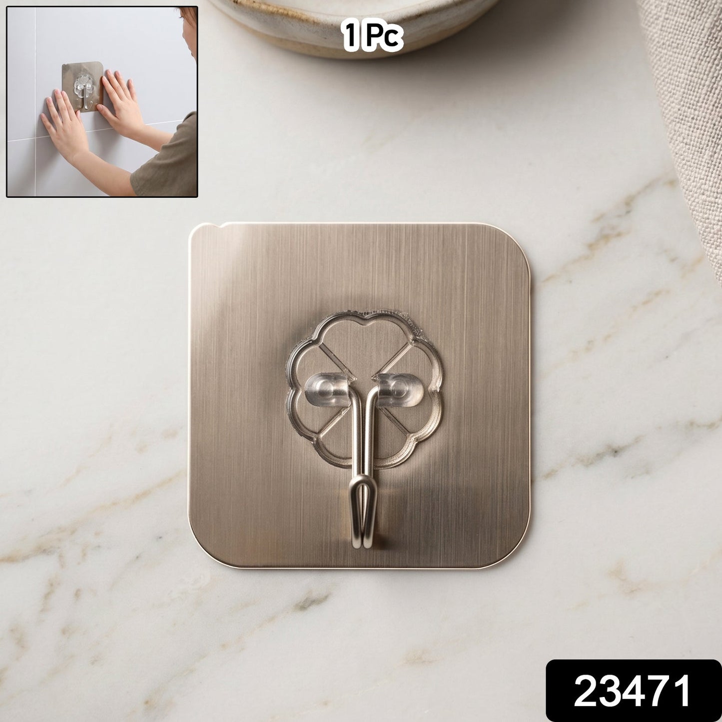 Self-Adhesive Metal Floral Wall Hook