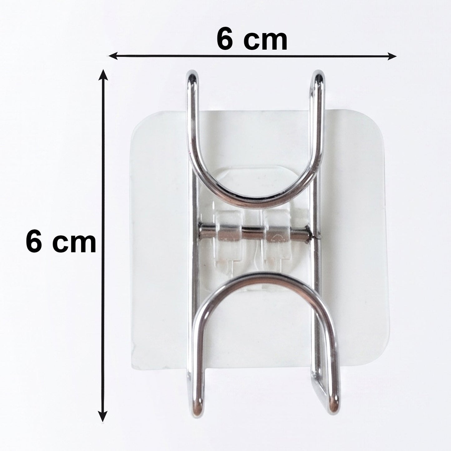 Transparent Double Loop Adhesive Wall Holder Hook (1 Pc)