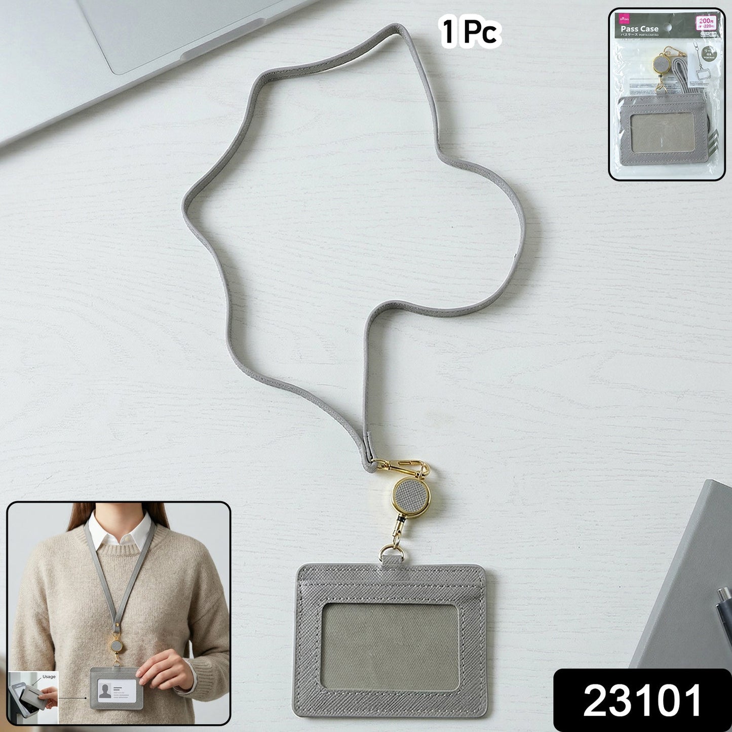  id badge holder with lanyard for office use