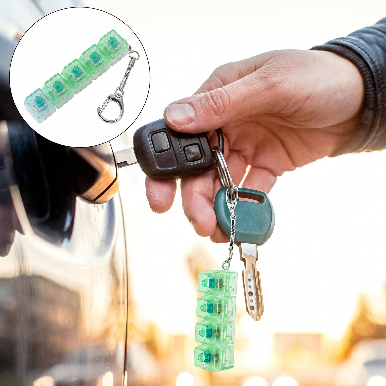 LED keyboard switch keychain toy
