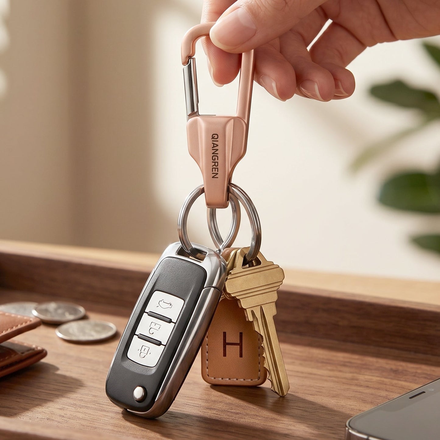 Heavy Duty Keychain Organizer with Quick Release Hook for Keys (1 Pc)