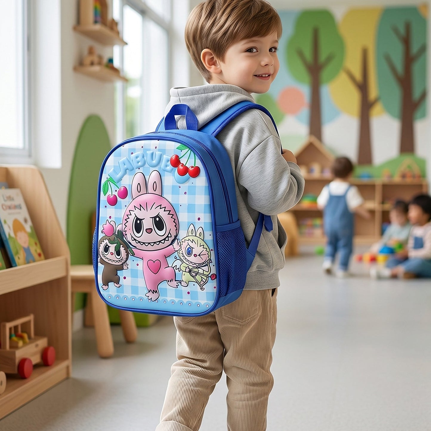 Labubu & Friends Cartoon Kids School Bag – 12 Inch