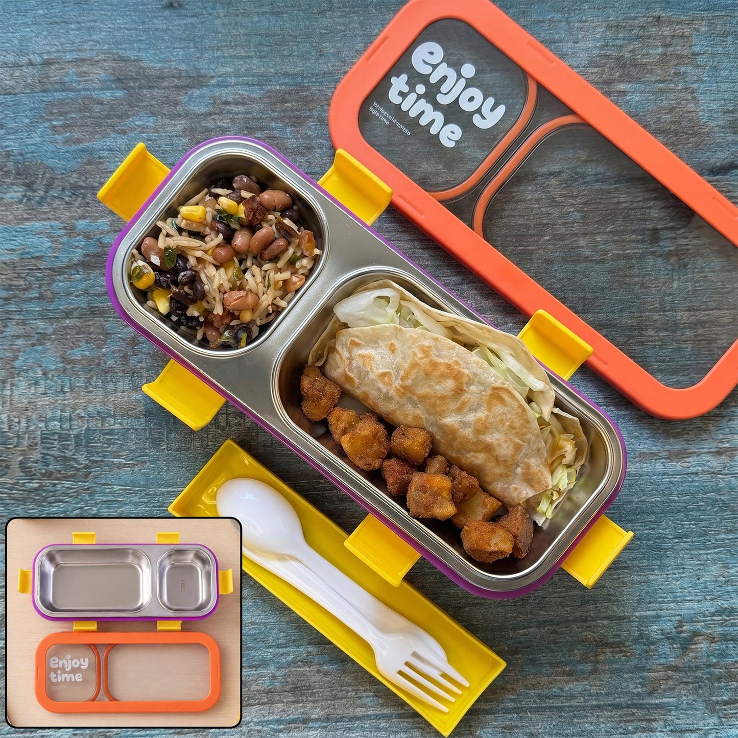 stainless steel lunch box compartments