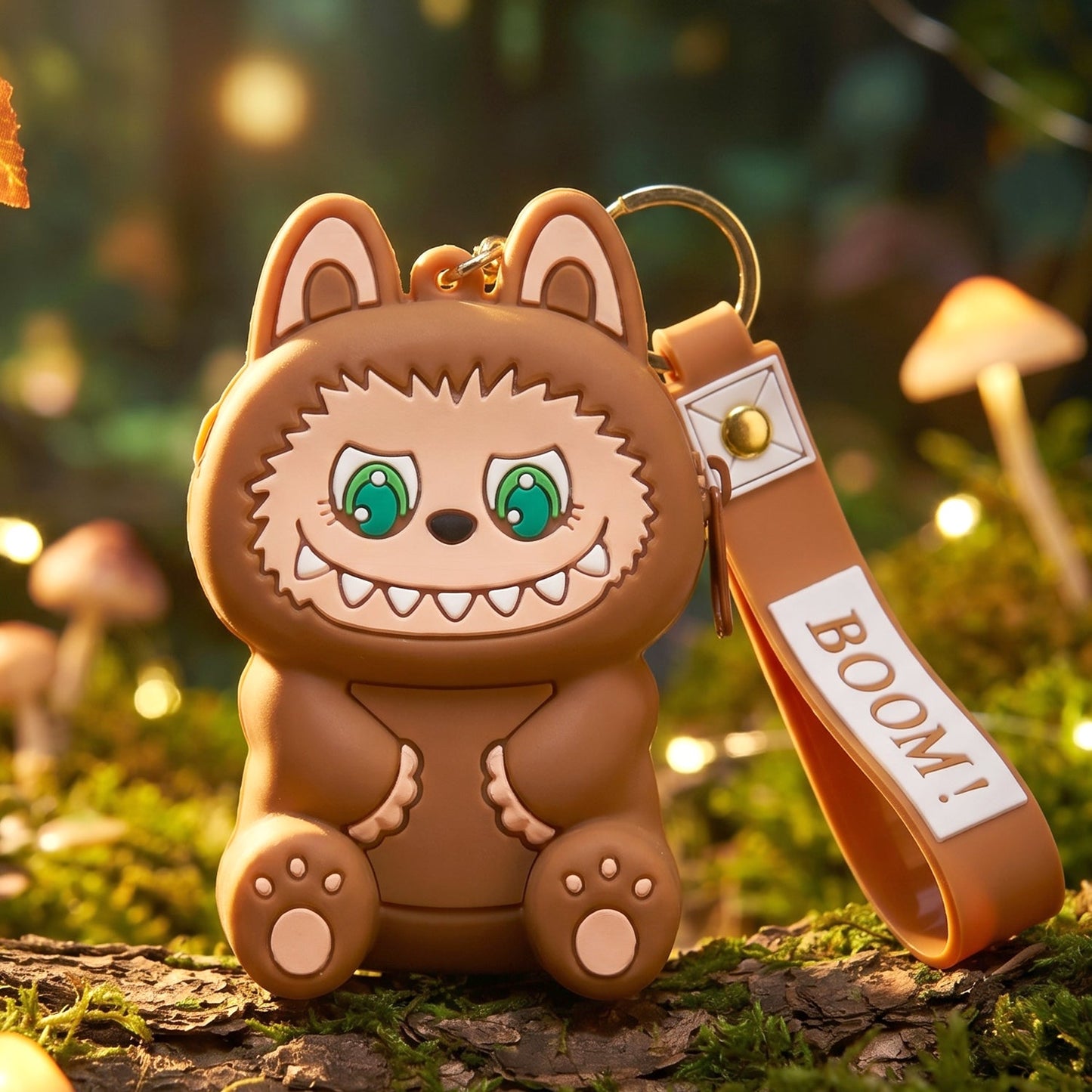 soft silicone pouch keychain cute character design