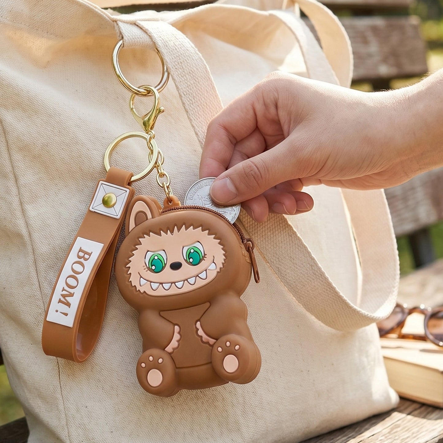 small silicone storage pouch keychain for daily use