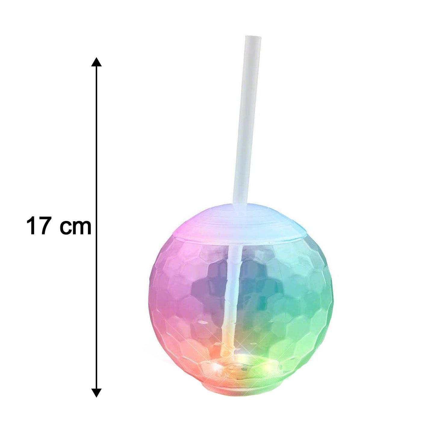 LED Glow Drink Cup with Straw (1 Pc)
