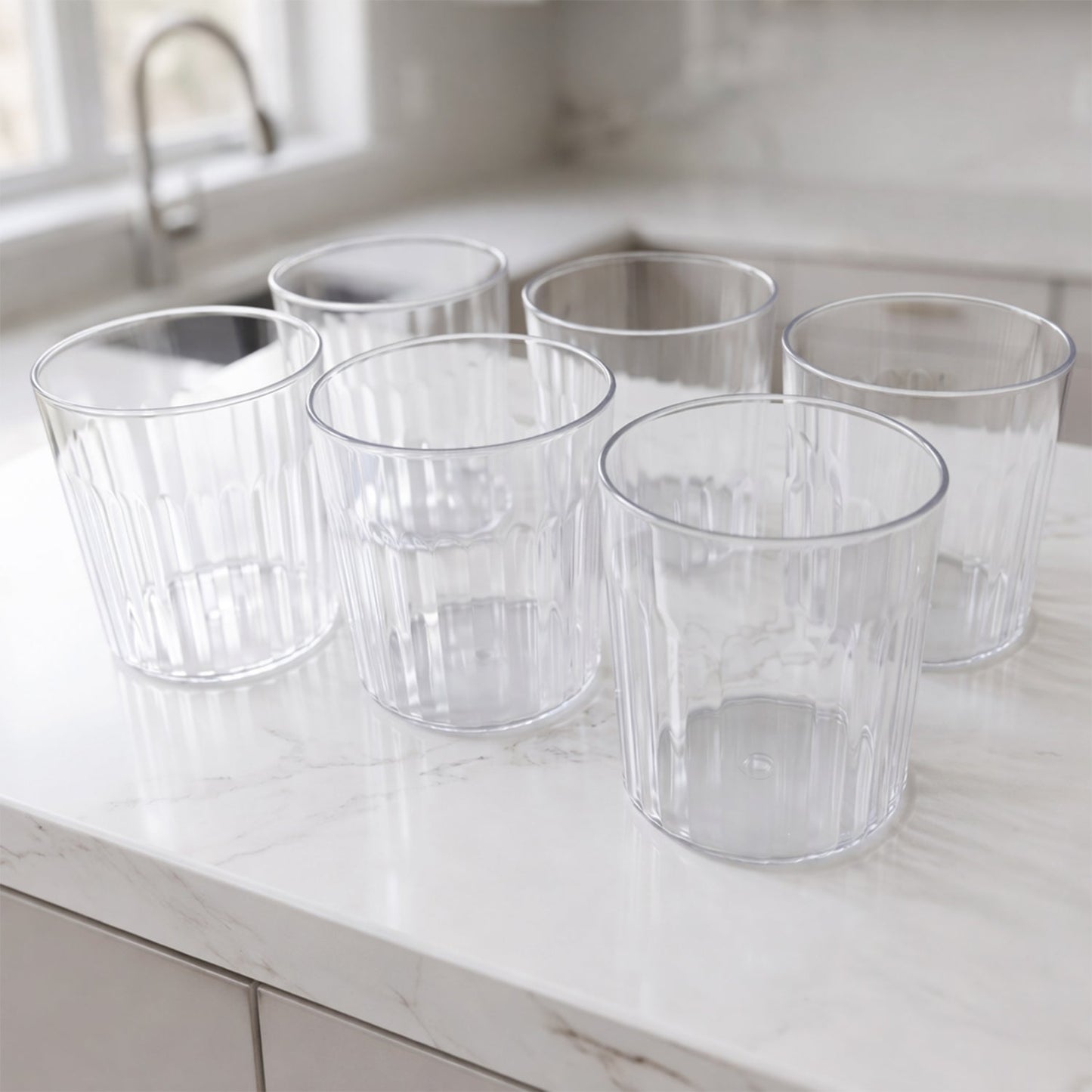 crystal clear beverage glass set