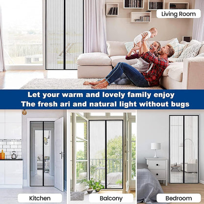  Magic Mesh Hands-Free Screen Door Instant Opening - specs detail shot