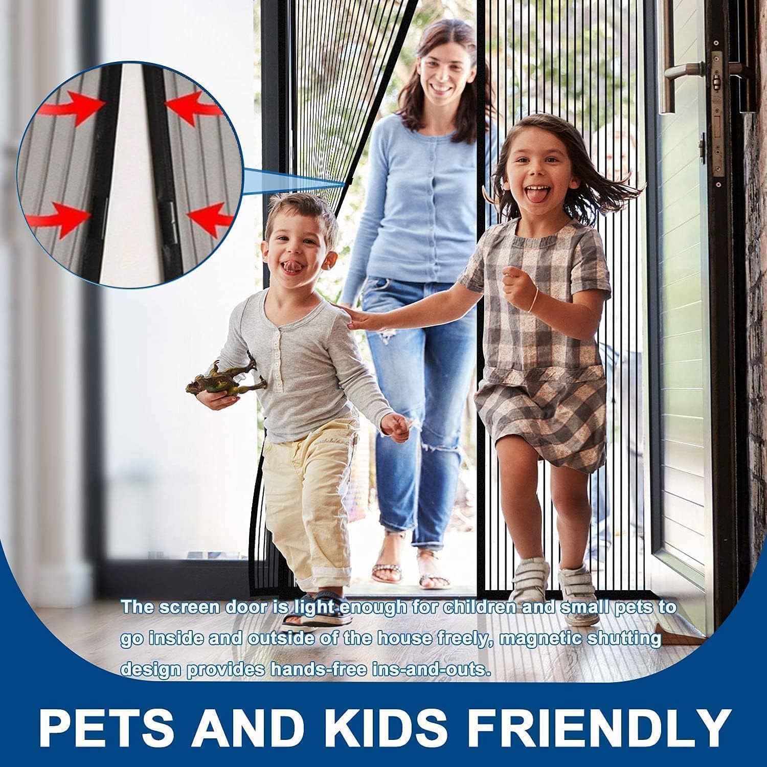  Magic Mesh Hands-Free Screen Door Instant Opening - alternative angle