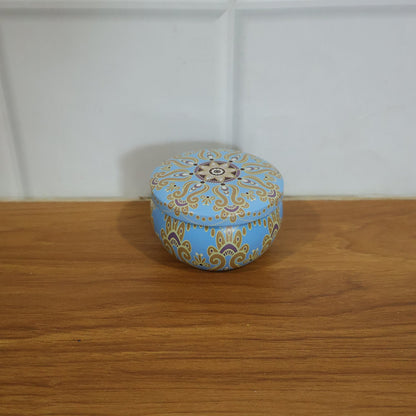 Premium Decorative Mandala Printed Metal Candle Container (1 Pc)