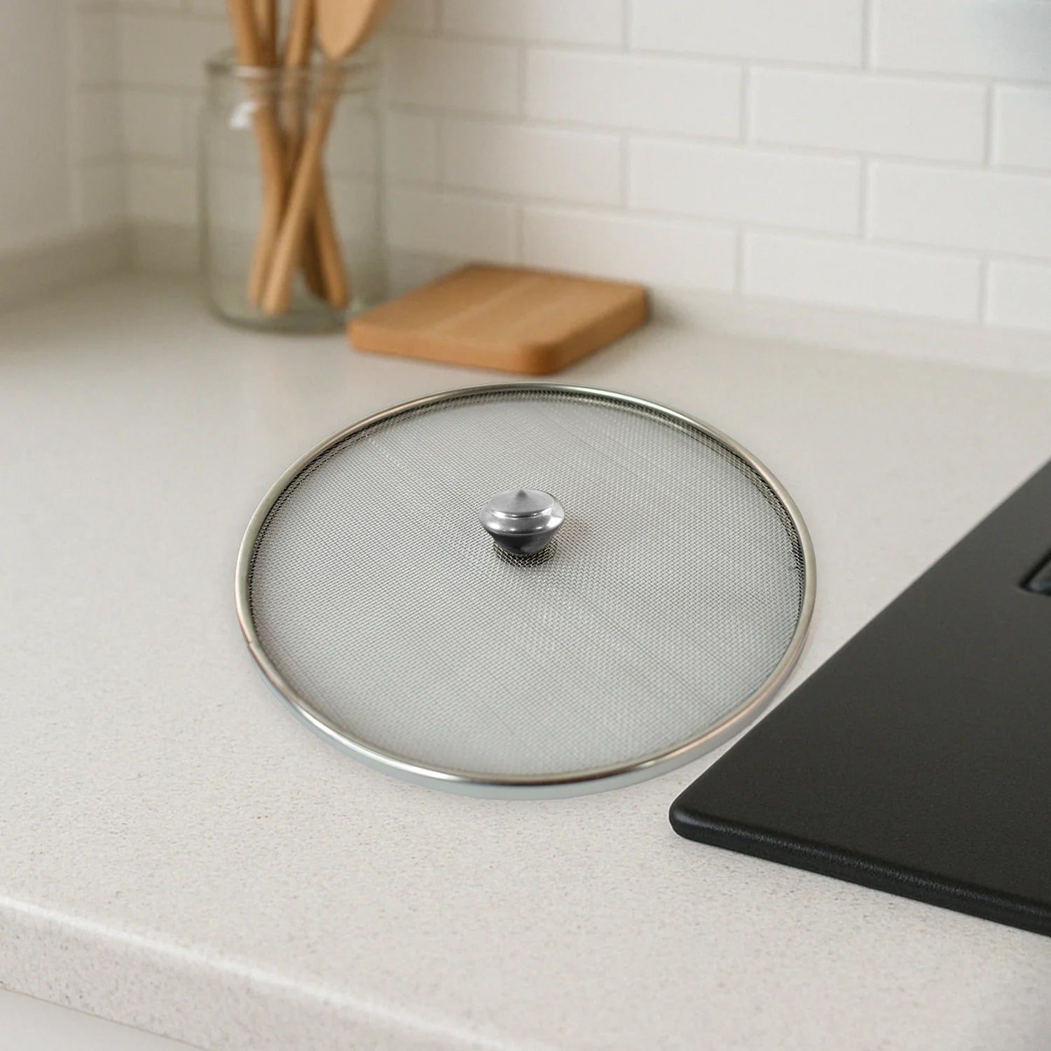 Reusable stainless steel mesh lid for food safety