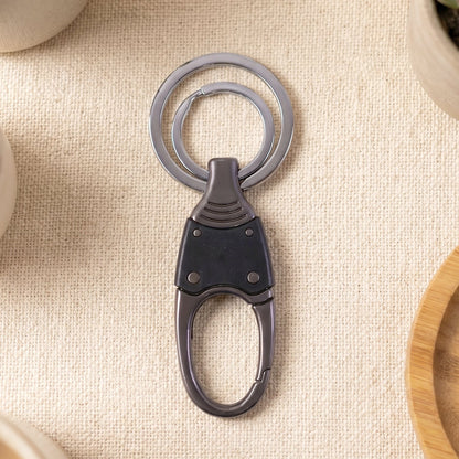 Premium Dual Ring Metal Key Holder with Rotating Swivel (1 Pc)