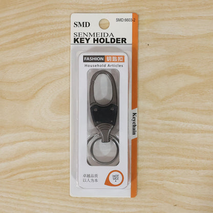 Premium Dual Ring Metal Key Holder with Rotating Swivel (1 Pc)
