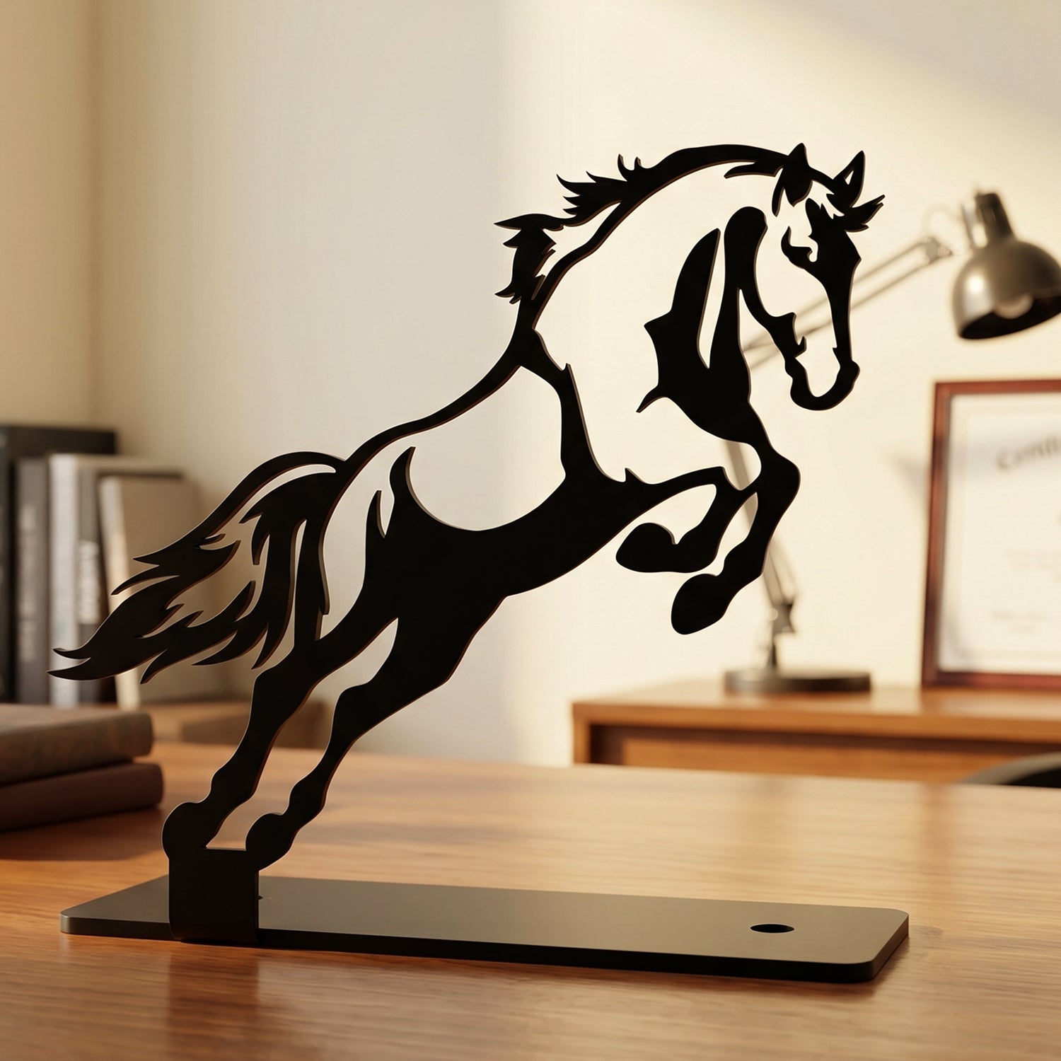 decorative black horse statue