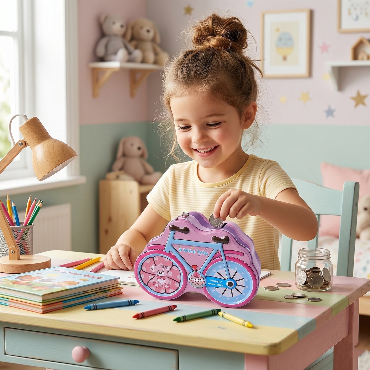 bicycle shape money bank