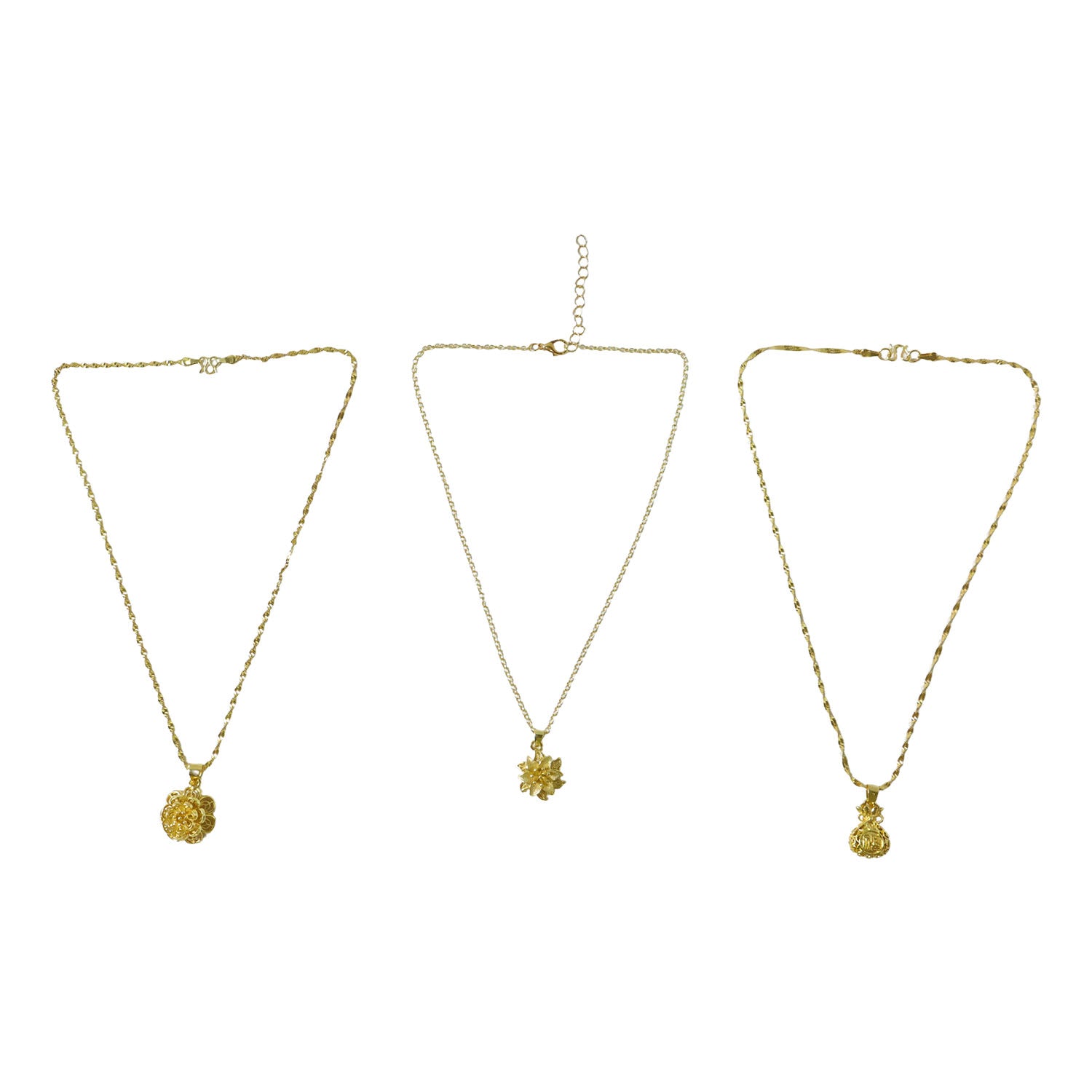 Decorative floral gold necklace