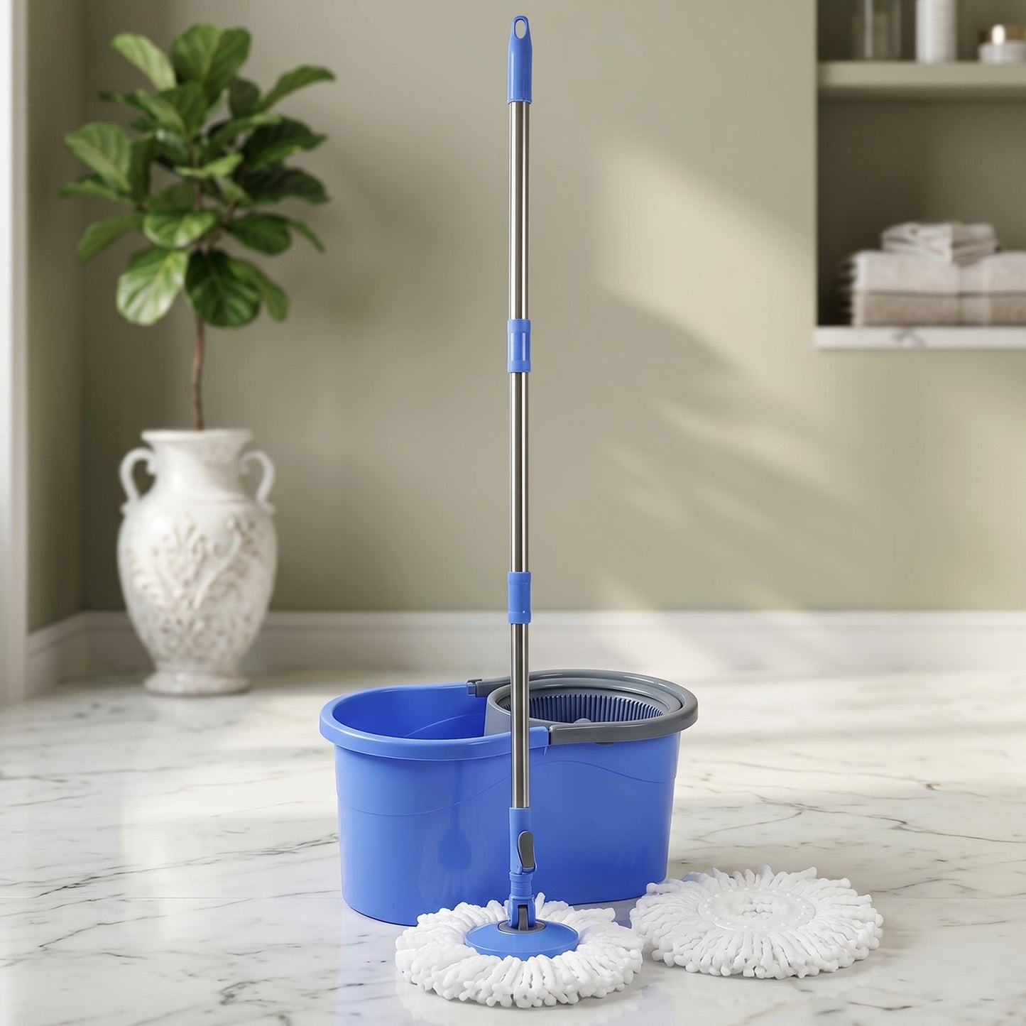 360 Rotating Turbo Spin Mop with Bucket And PLastic jali Set (1 Set)