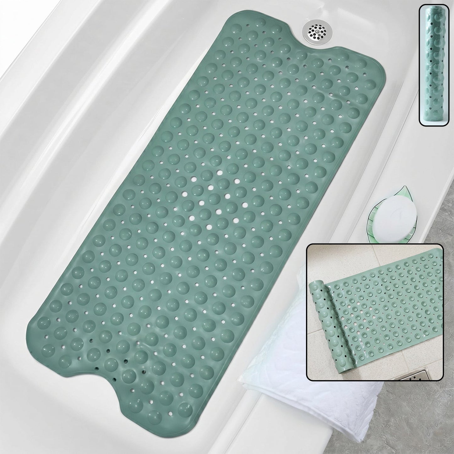 non slip suction cup bath mat