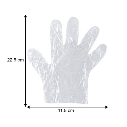 Disposable Clear Plastic Gloves (100 Pc, Large)