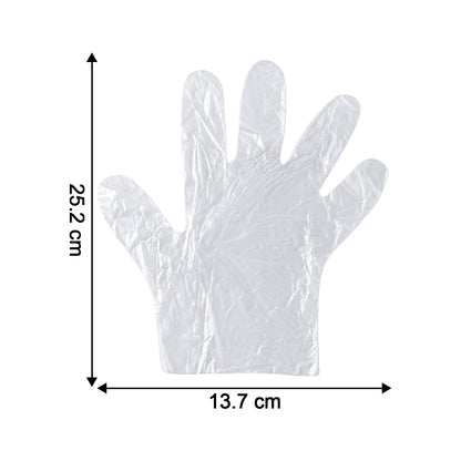 Disposable Clear Plastic Gloves (100 Pc, Large)
